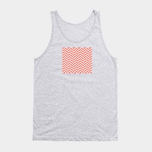 Herringbone Pattern - Living Coral Tank Top